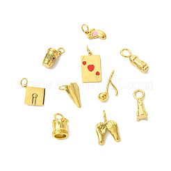 12 pièce 12 styles breloques en émail en acier inoxydable 304&nbsp;STAS-CJ0002-94