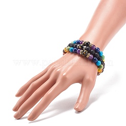 Set di braccialetti elastici con perline in pietre preziose miste naturali e sintetiche da 6 pz&nbsp;BJEW-JB08824