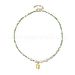 Collane di perle d'acqua dolce naturali coltivate e perline di vetro&nbsp;NJEW-JN04997
