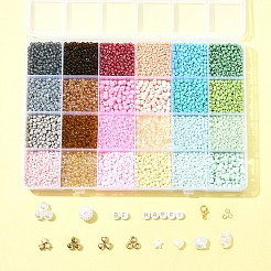 Fai da te semi di vetro e perle di plastica e imitazione di perle kit per la creazione di gioielli&nbsp;DIY-FS0008-15