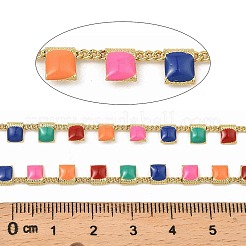 Chaînes à maillons rectangulaires en laiton&nbsp;CHC-C007-03G-01