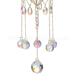 Decorazioni pendenti con nappe di agata naturale e ametista&nbsp;HJEW-P015-13