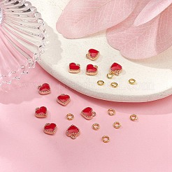 Charms del esmalte de la aleación del corazón&nbsp;ENAM-YW0002-85A