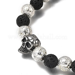 Halloween gefärbte und galvanisierte Armbänder aus natürlichem Lavastein&nbsp;BJEW-JB12332-01
