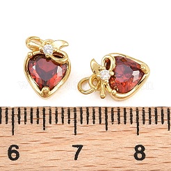 Messing ebnen Zirkonia Charms&nbsp;KK-Q085-17G-01