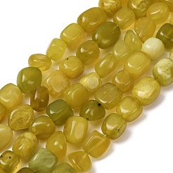 Fili di perline di pepite di giada oliva naturale coreana&nbsp;G-T150-A02-04