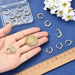16 Stück 4 Stile Messing Micro Pave klare Zirkonia Huggie Hoop Ohrring Zubehörse&nbsp;EJEW-YW0001-19