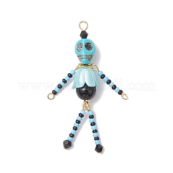 Anhänger mit kleinen Skelettfiguren aus Glasperlen&nbsp;PALLOY-MZ00761