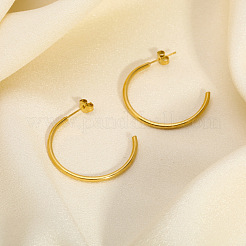 Classici orecchini a bottone a forma di C in acciaio inossidabile 304&nbsp;OR5180