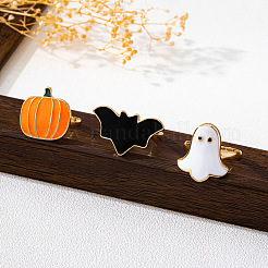 3 Stück Halloween-Fingerringe aus Emaille-Legierung&nbsp;FS-WG0E7D9-01