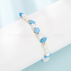 Bracelets en turquoise synthétique et perles de culture naturelles.&nbsp;GG-CBA3297-13G-E