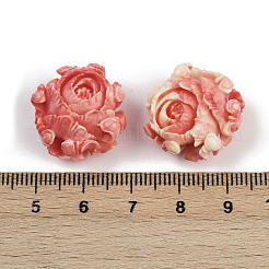 Perline intagliate tinte in corallo sintetico&nbsp;X1-SHEL-D001-01A