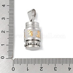 Buddhistische Gebetsmühle mit Anhängern aus Edelstahl 304&nbsp;STAS-F168-67A-P