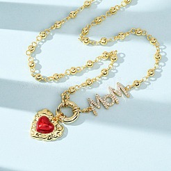 Colliers pendentifs « maman » en laiton&nbsp;NJEW-A071-12B-G