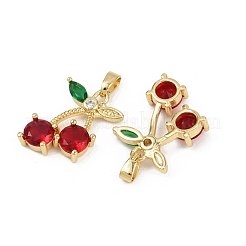 Pendentifs avec zircon cubiques à micro-pavés en laiton&nbsp;KK-C093-27A-G