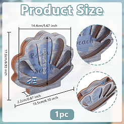 Muschelförmige Schmucktabletts aus Holz für Ringe&nbsp;ODIS-WH0086-178