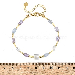 Armbänder aus galvanisiertem Glas und Messingröhrchen mit Farbverlauf&nbsp;BJEW-JB14501