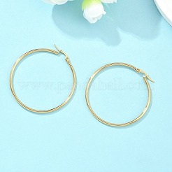 Boucles d'oreilles créoles en acier inoxydable 304 avec placage ionique (IP)&nbsp;EJEW-N0016-11G-H
