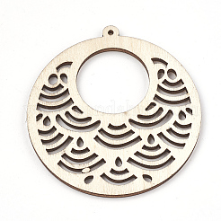 Gros pendentifs en bois non teint&nbsp;WOOD-T008-41