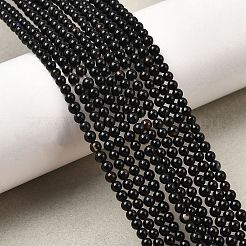 Natürliche schwarze Onyxperlenstränge&nbsp;G-A130-3mm-K04