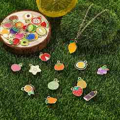 60pcs pendentifs en émail en alliage&nbsp;ENAM-CJ0007-25