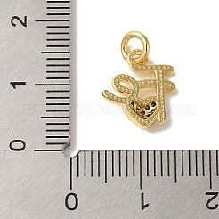 Colgantes de circonita cúbica transparente micro pavé de latón chapado en rack&nbsp;KK-L220-022G