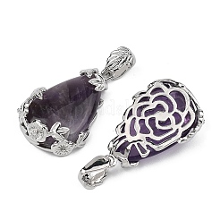 Natürlichen Amethyst Edelsteinanhänger&nbsp;G-P393-P06