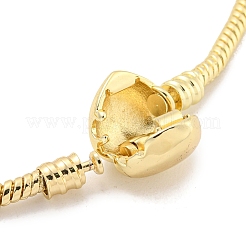3 mm runde Schlangenkettenarmbänder aus Messing im europäischen Stil zur Schmuckherstellung&nbsp;BJEW-G703-01G