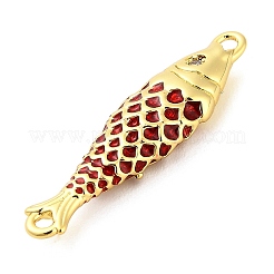 Ciondoli a forma di pesce in ottone smaltato&nbsp;KK-H527-11G-06