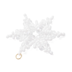 Pendentifs flocon de neige en perles de verre&nbsp;PALLOY-MZ00890-02