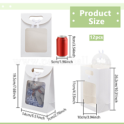 Rechteckige Geschenktüten aus Kraftpapier&nbsp;LS-ABAG-WH0038-27A-02