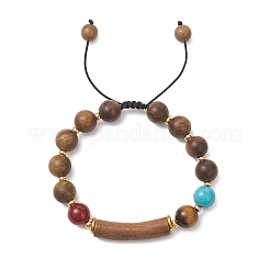 Verstellbare Armbänder aus Natur-Sandelholz&nbsp;BJEW-TA00737