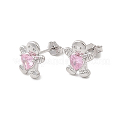 925 Sterling Silber Ohrstecker&nbsp;EJEW-D342-02P