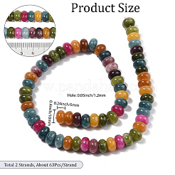 2 brin de perles de jade blanc naturel teintées&nbsp;G-PA0001-74A