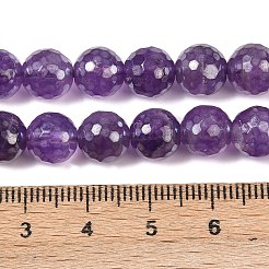 Galvanisierte natürliche Amethyst-Rundperlenstränge&nbsp;G-L598-A05-02