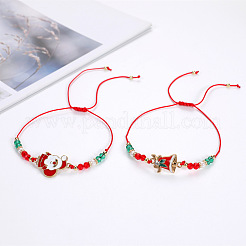 Bracelets à maillons avec pendentif en alliage émaillé de Noël&nbsp;FS-WG9F6E2-01
