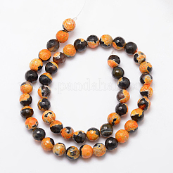 Brins de perles d'agate craquelée de feu naturel&nbsp;X-G-K166-06F-8mm-10