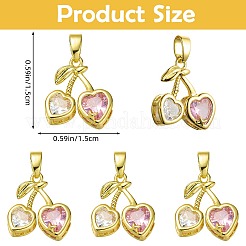5 ciondoli in ottone con micro pavé di zirconi cubici&nbsp;KK-SZ0003-05