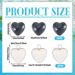 20 Stück Cabochon-Fassung aus Edelstahl 304 für Modeschmuck&nbsp;STAS-TA0006-23