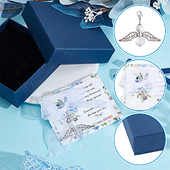 Ciondolo decorazione bouquet sposa in vetro e lega angelo&nbsp;HJEW-GO00083