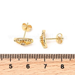 Boucles d'oreilles à tige en laiton avec micro pavé de zircons cubiques transparents&nbsp;EJEW-A135-01G