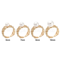 Bague ouverte en laiton plaquée cœur avec micro pavé de zircones cubiques&nbsp;KK-Z071-26KCG