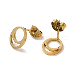 Pendientes de botón de acero inoxidable 304 con revestimiento al vacío de PVD&nbsp;EJEW-Z040-16G