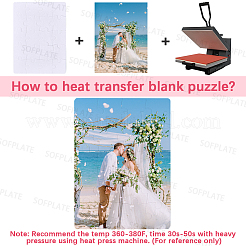 6 Stück leeres Papierpuzzle mit Wärmeübertragung für erwachsene Kinder&nbsp;DIY-SP0004-28E