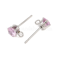 Ohrstecker-Verschluss aus mikropavégefassten Zirkonia aus Edelstahl 304&nbsp;STAS-H240-56P-12