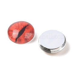 Halbrunde / gewölbte Glascabochons mit Drachenauge-Aufdruck&nbsp;GGLA-A002-12mm-AB