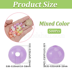 500 perles acryliques transparentes lumineuses&nbsp;LACR-PA0001-03