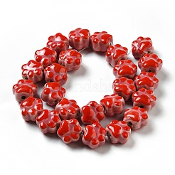 Perline porcellana stampato fatto a mano&nbsp;X1-PORC-F005-02D