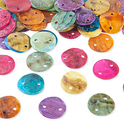 60 Stück 6 Farben sprühlackierte natürliche Akoya-Muschel-Verbinder-Charms&nbsp;BSHE-TA0001-18