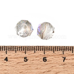 Perles de verre rondes transparentes électroplaquées&nbsp;GL-CBA6A73-FP03